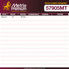 Metrix Premium Chassis Parts Rear Lower Forward Control Arm and Ball Joint Assembly 57905MT OEM fit auto parts