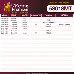 Metrix Premium Chassis Parts Front Left Lower Rearward Control Arm and Ball Joint Assembly 58018MT aftermarket car parts