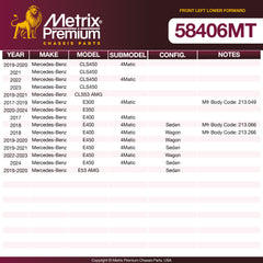 Metrix Premium Chassis Parts Front Left Lower Forward Control Arm and Ball Joint Assembly 58406MT OEM fit auto parts