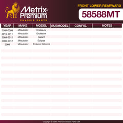 Metrix Premium Chassis Parts Front Lower Rearward Control Arm Bushing 58588MT OEM fit auto parts