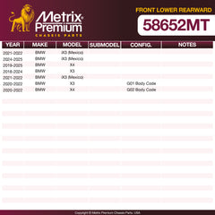 Metrix Premium Chassis Parts Front Lower Rearward Control Arm Bushing 58652MT aftermarket car parts