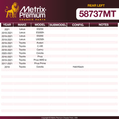 Metrix Premium Chassis Parts Rear Left Trailing Arm 58737MT OEM fit auto parts