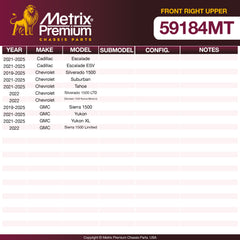 Metrix Premium Chassis Parts Front Right Upper Control Arm and Ball Joint Assembly 59184MT OEM fit auto parts