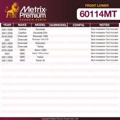 Metrix Premium Chassis Parts Front Lower Ball Joint 60114MT OEM fit auto parts