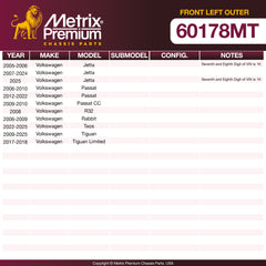 Metrix Premium Front Left Outer Tie Rod End 60178MT aftermarket car parts