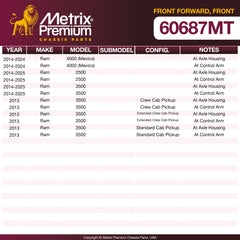 Metrix Premium Chassis Parts Front Forward Control Arm Bushing 60687MT OEM fit auto parts