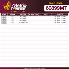 Metrix Premium Chassis Parts Front Lower Ball Joint 60899MT aftermarket car parts