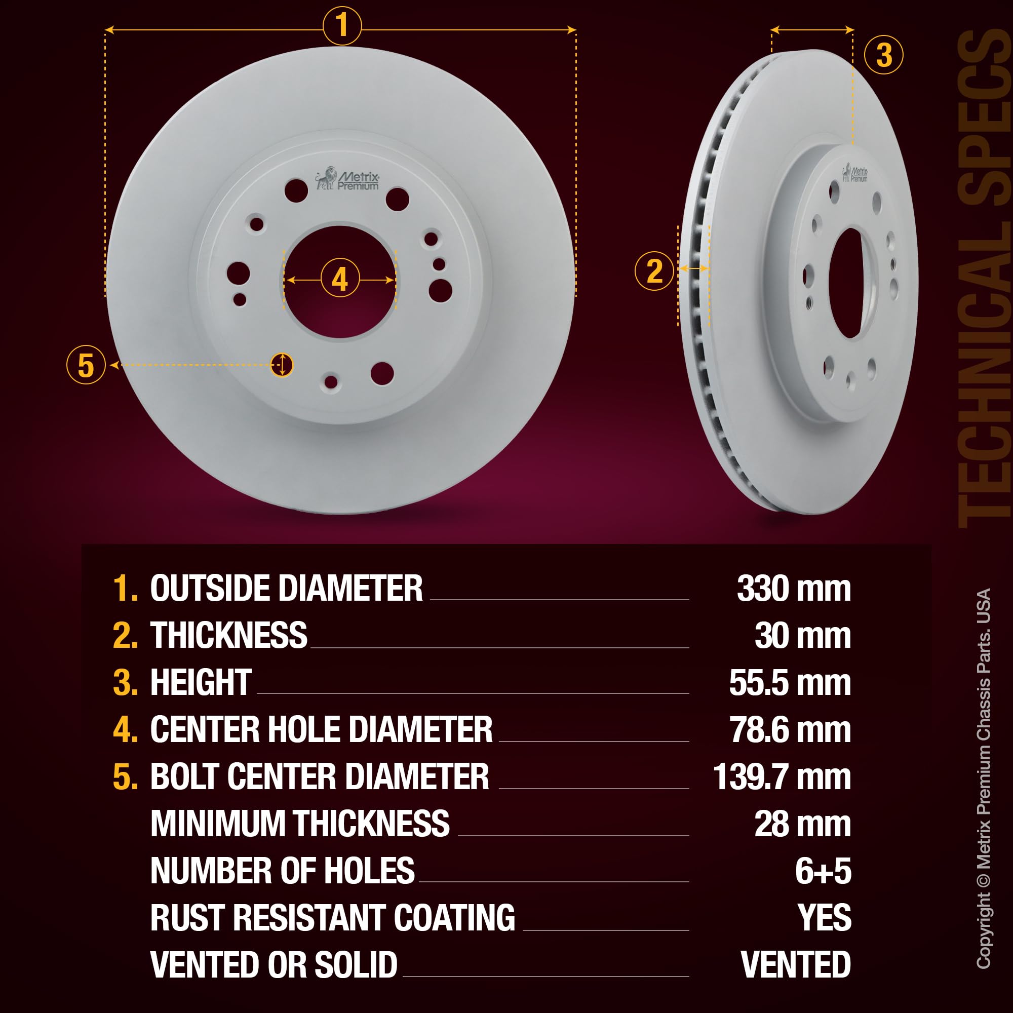 4 PCS Front/Rear Coated Brake Rotor Kit  96333MT