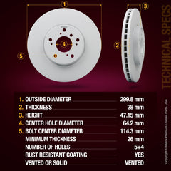 4 PCS Front/Rear Coated Brake Rotor Kit  96340MT