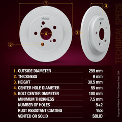 4 PCS Front/Rear Coated Brake Rotor Kit  96311MT