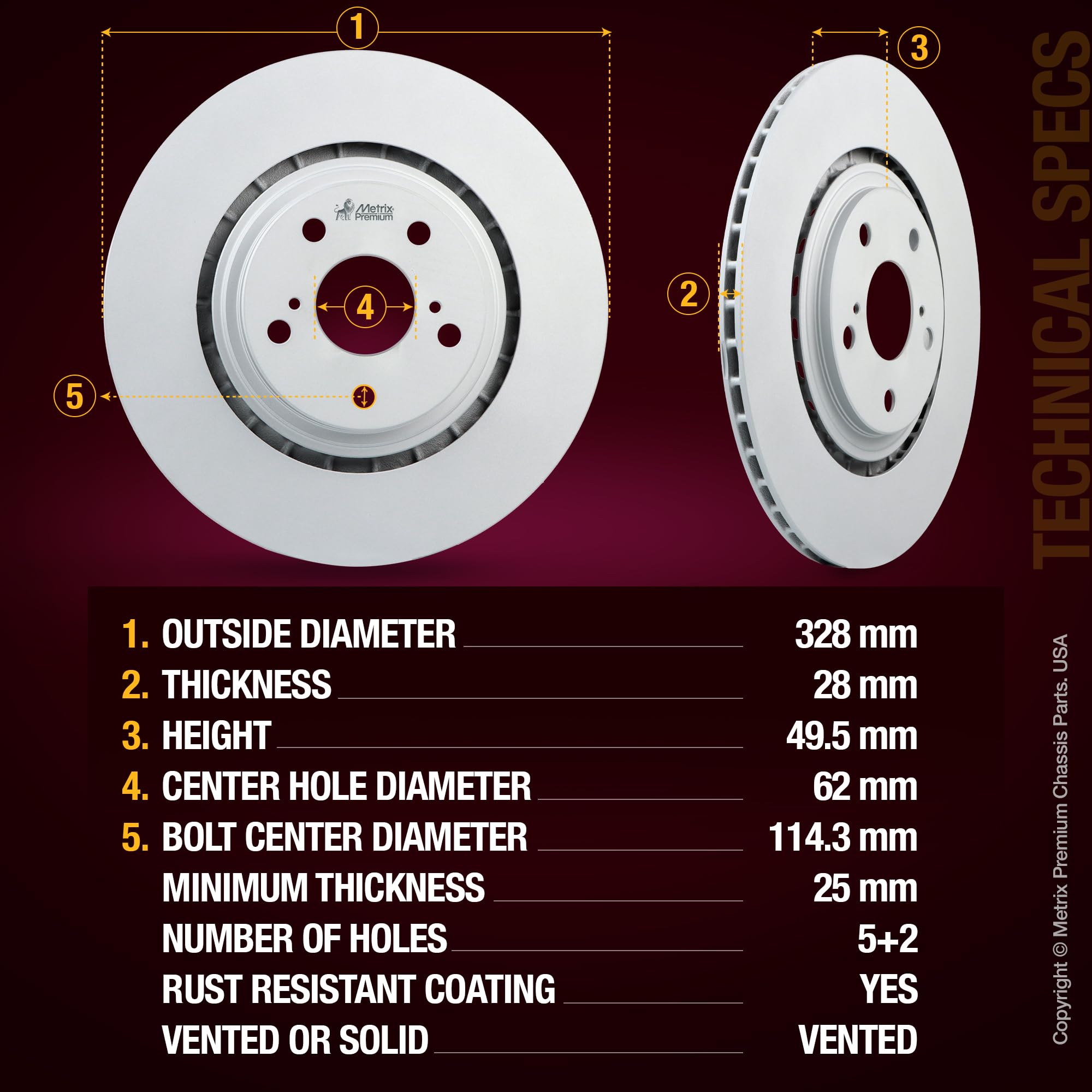 4 PCS Front/Rear Coated Brake Rotor Kit  96314MT
