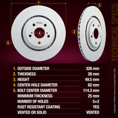 4 PCS Front/Rear Coated Brake Rotor Kit  96314MT