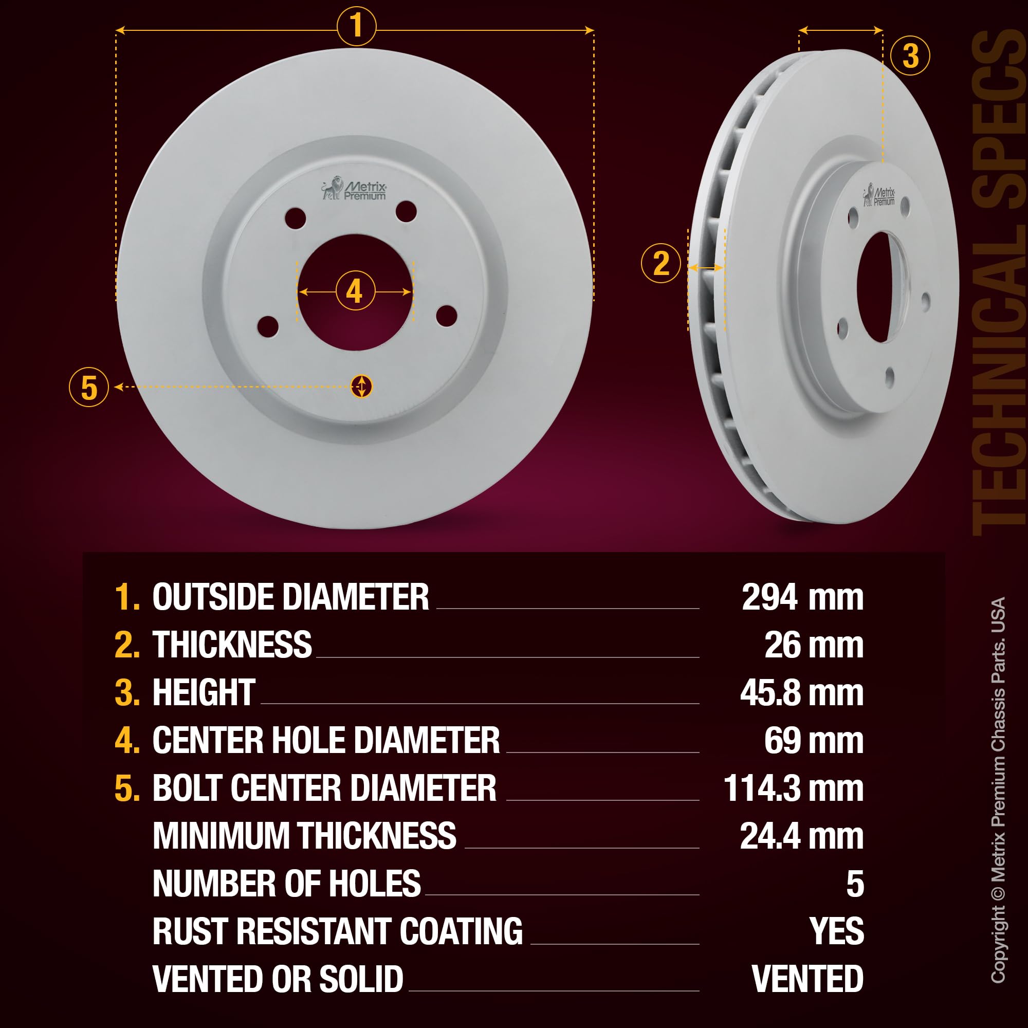 4 PCS Front/Rear Coated Brake Rotor Kit  96326MT