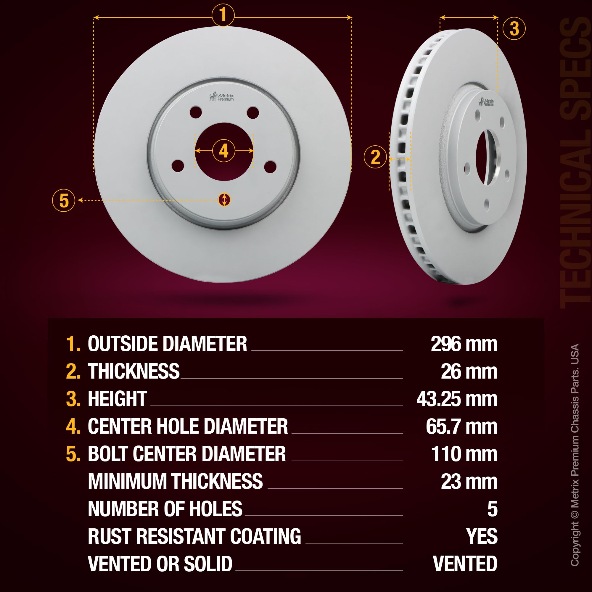 4 PCS Front/Rear Coated Brake Rotor Kit  96329MT
