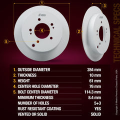 4 PCS Front/Rear Coated Brake Rotor Kit  96319MT
