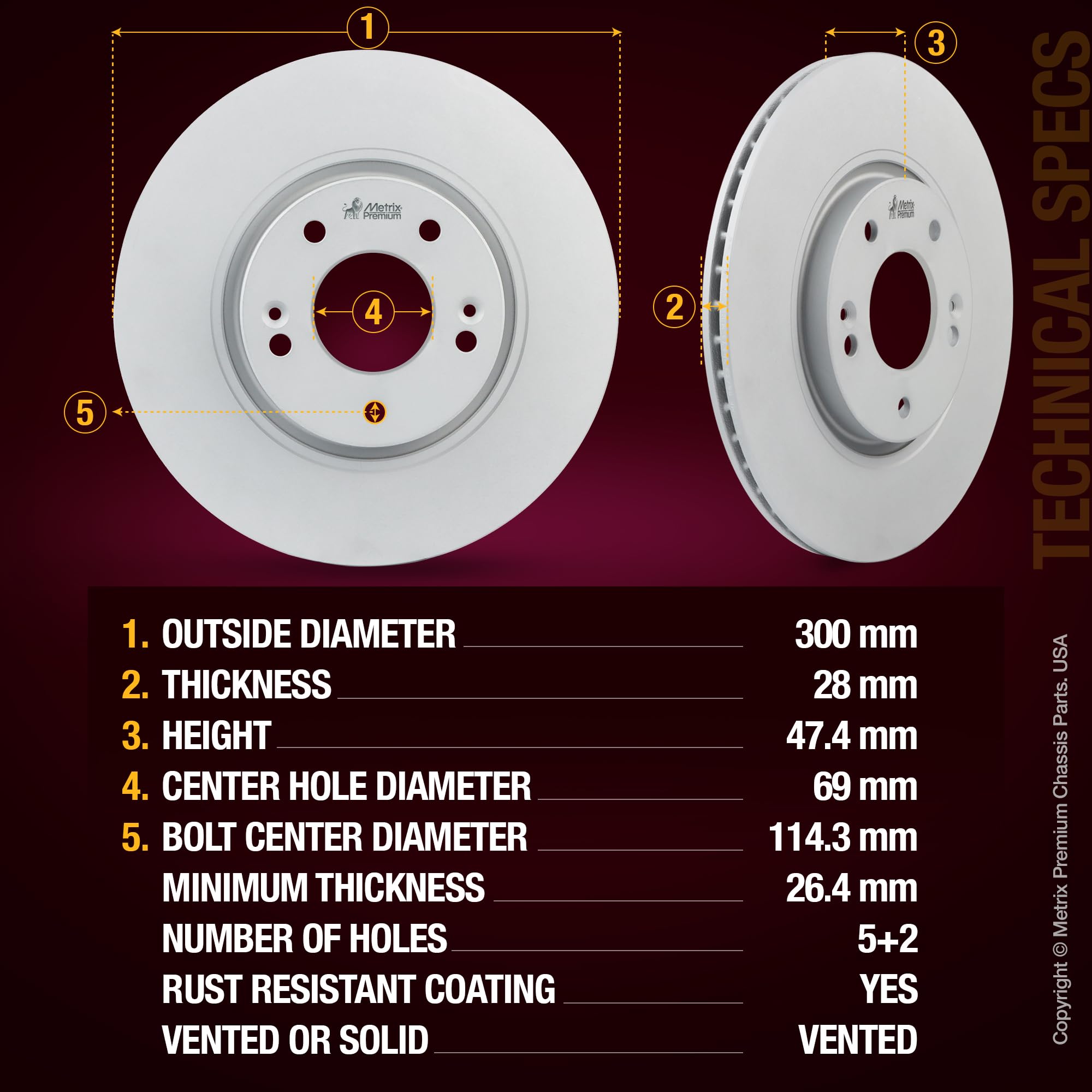 4 PCS Front/Rear Coated Brake Rotor Kit  96315MT
