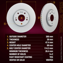 4 PCS Front/Rear Coated Brake Rotor Kit  96315MT
