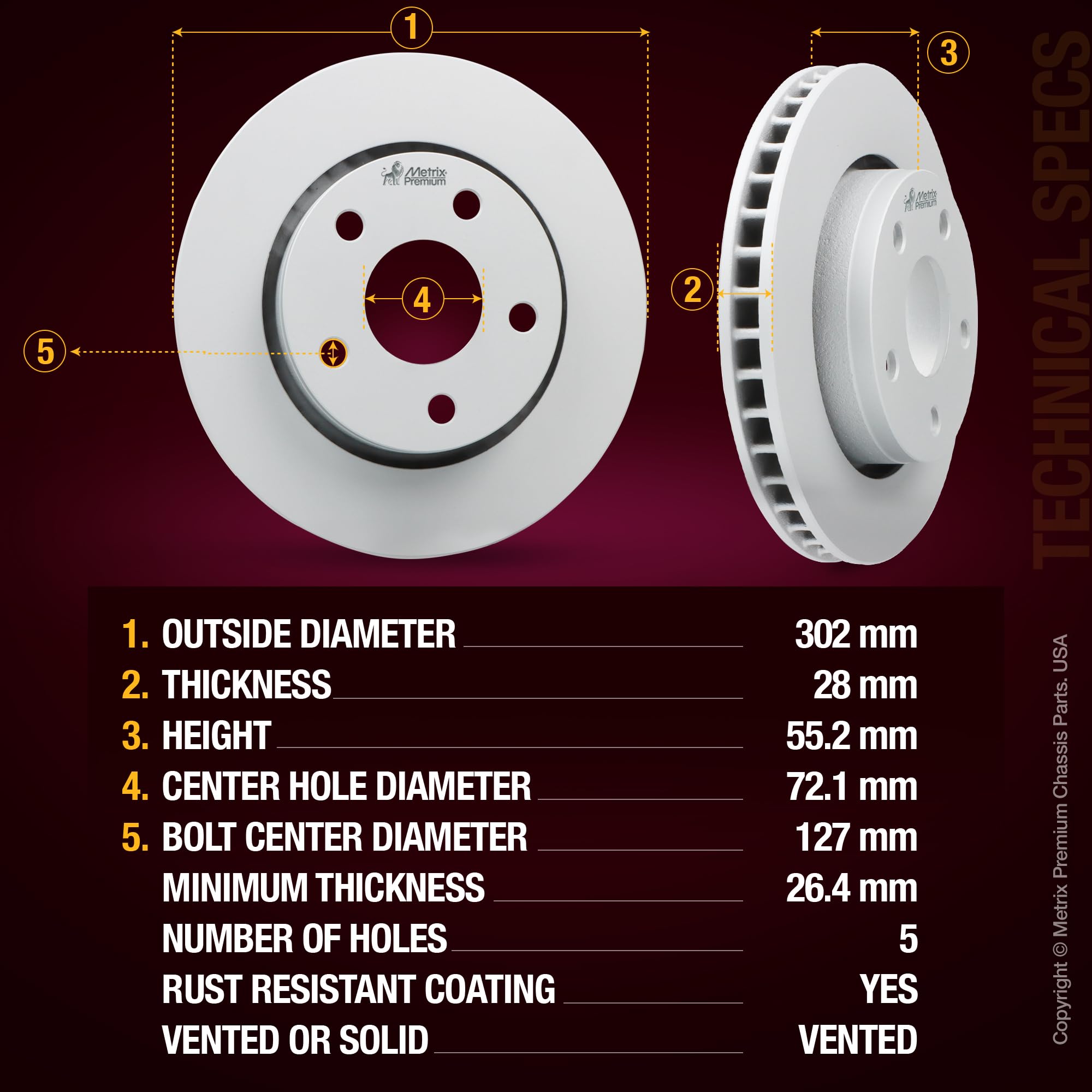4 PCS Front/Rear Coated Brake Rotor Kit  96316MT