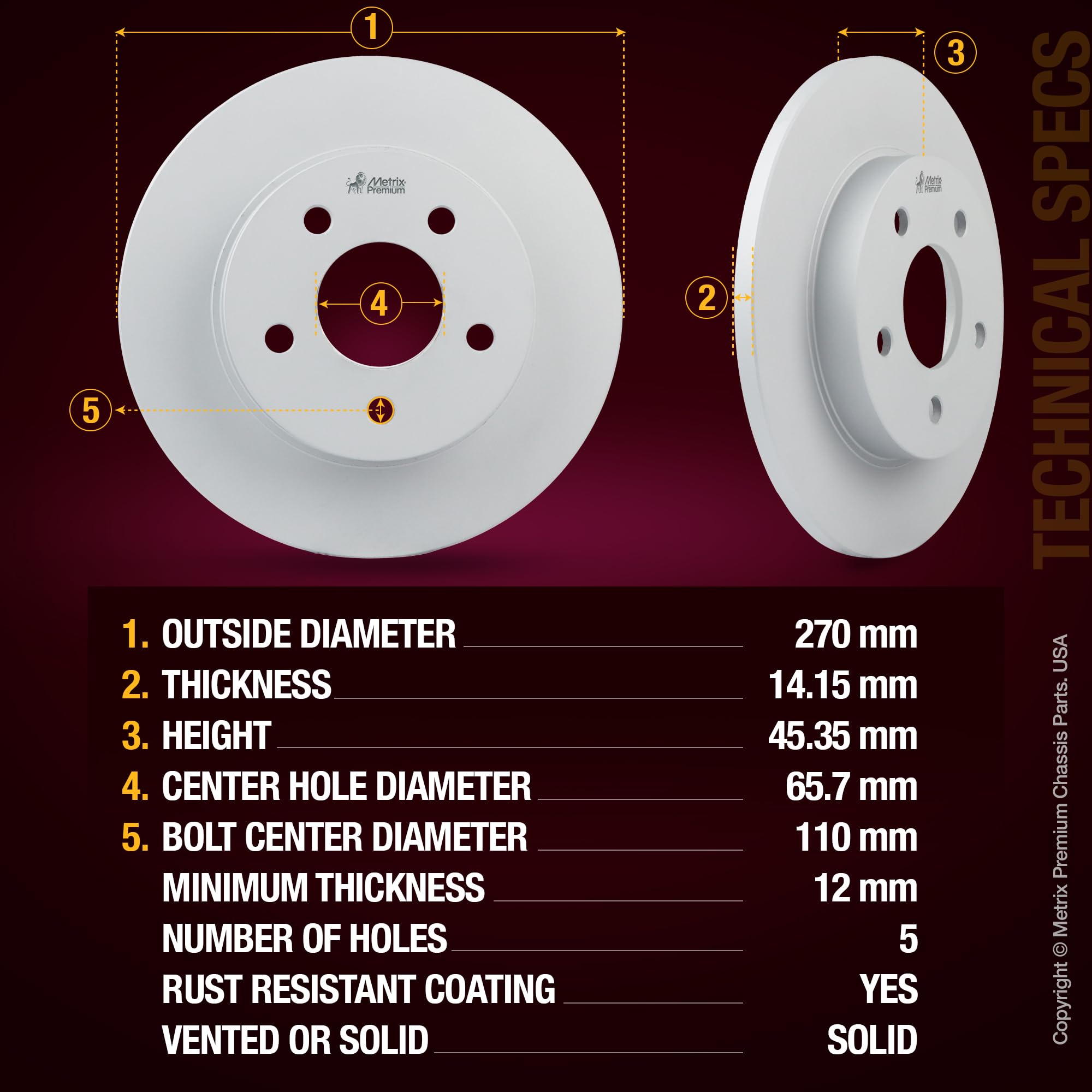 4 PCS Front/Rear Coated Brake Rotor Kit  96329MT