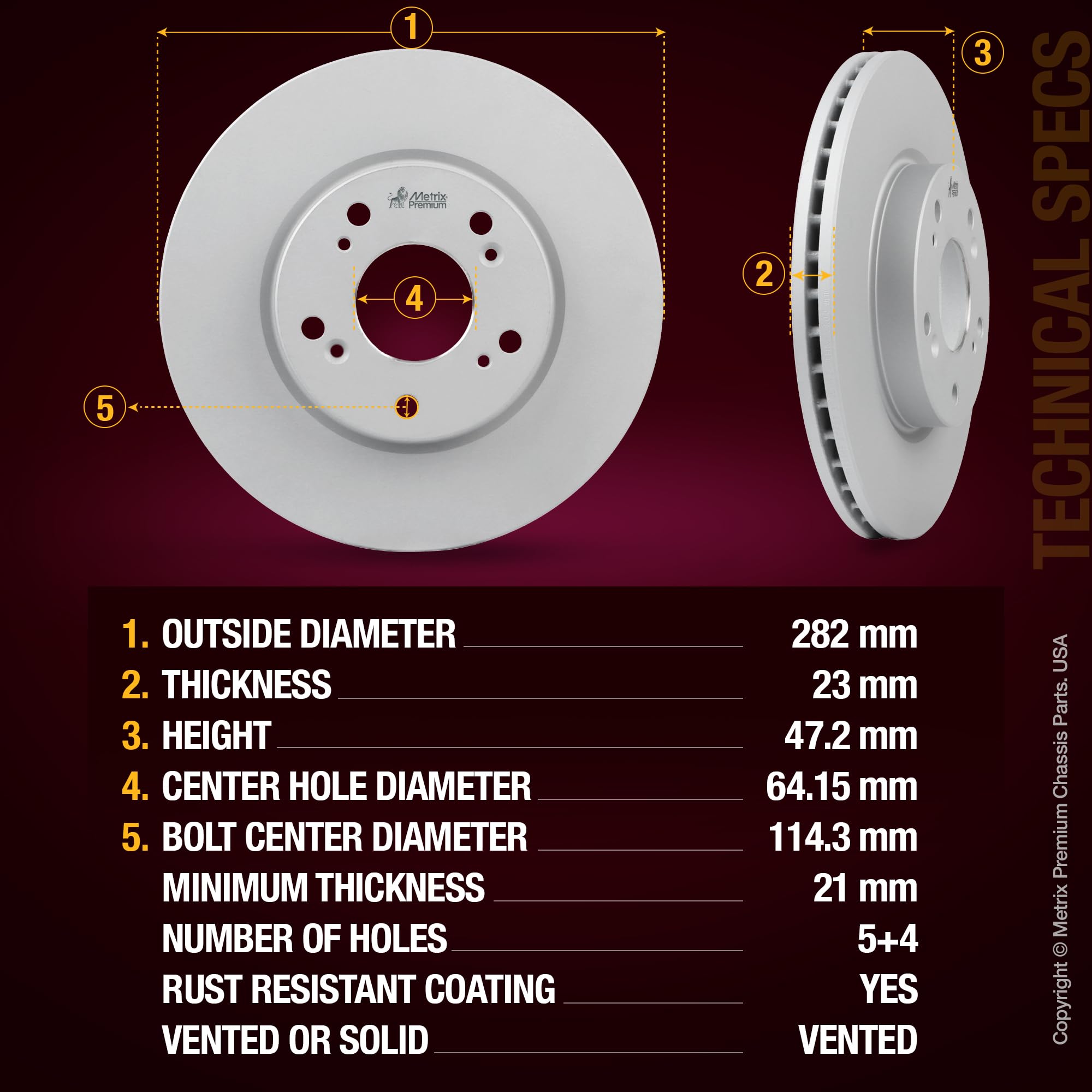 4 PCS Front/Rear Coated Brake Rotor Kit  96321MT