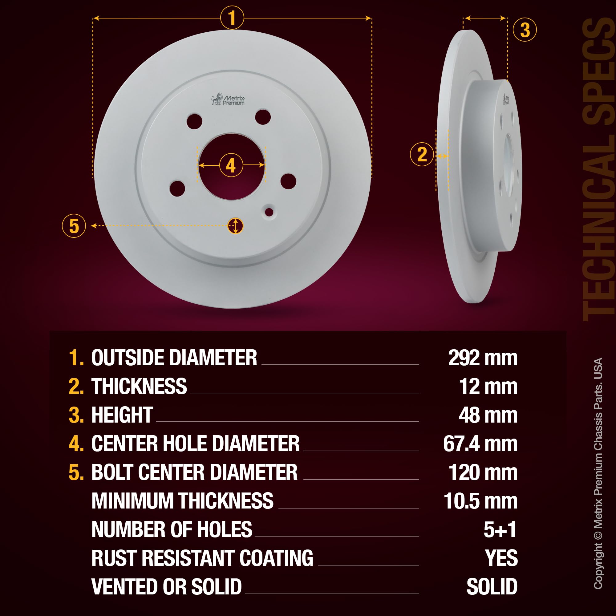 4 PCS Front/Rear Coated Brake Rotor Kit  96335MT