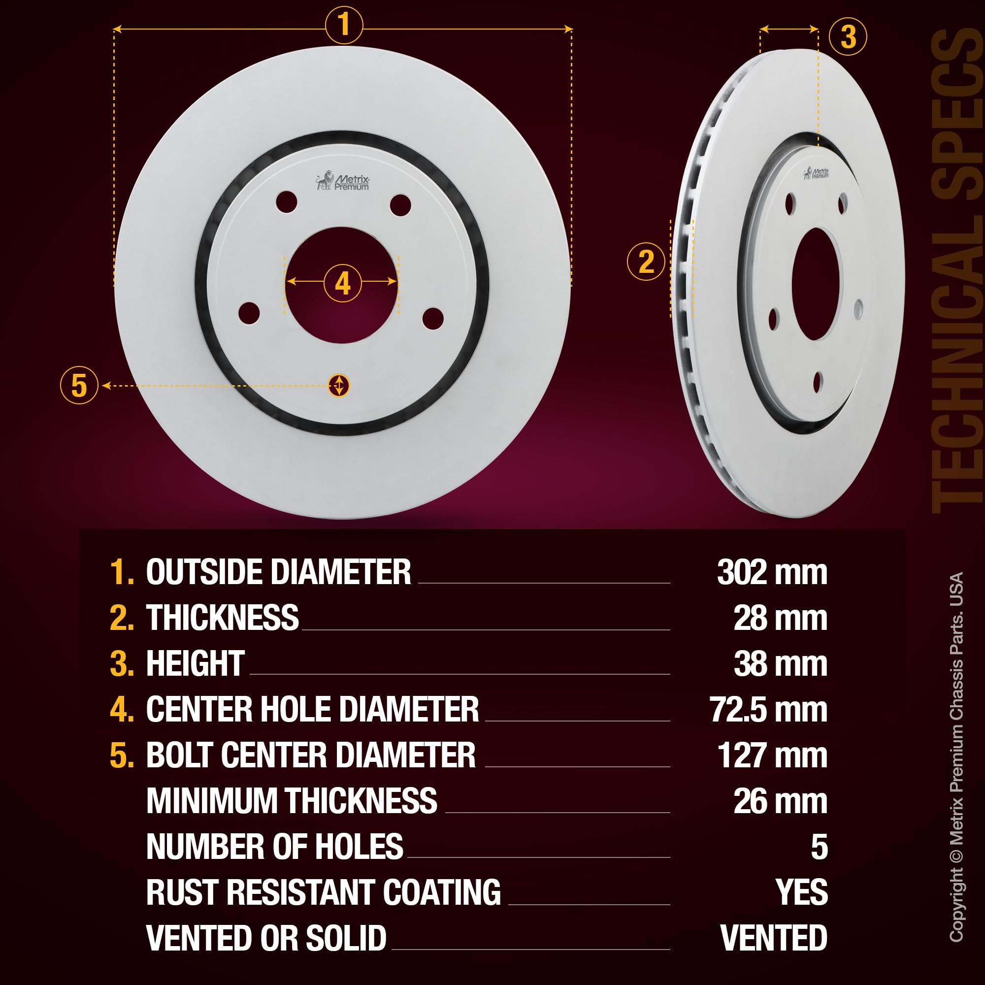 4 PCS Front/Rear Coated Brake Rotor Kit  96324MT