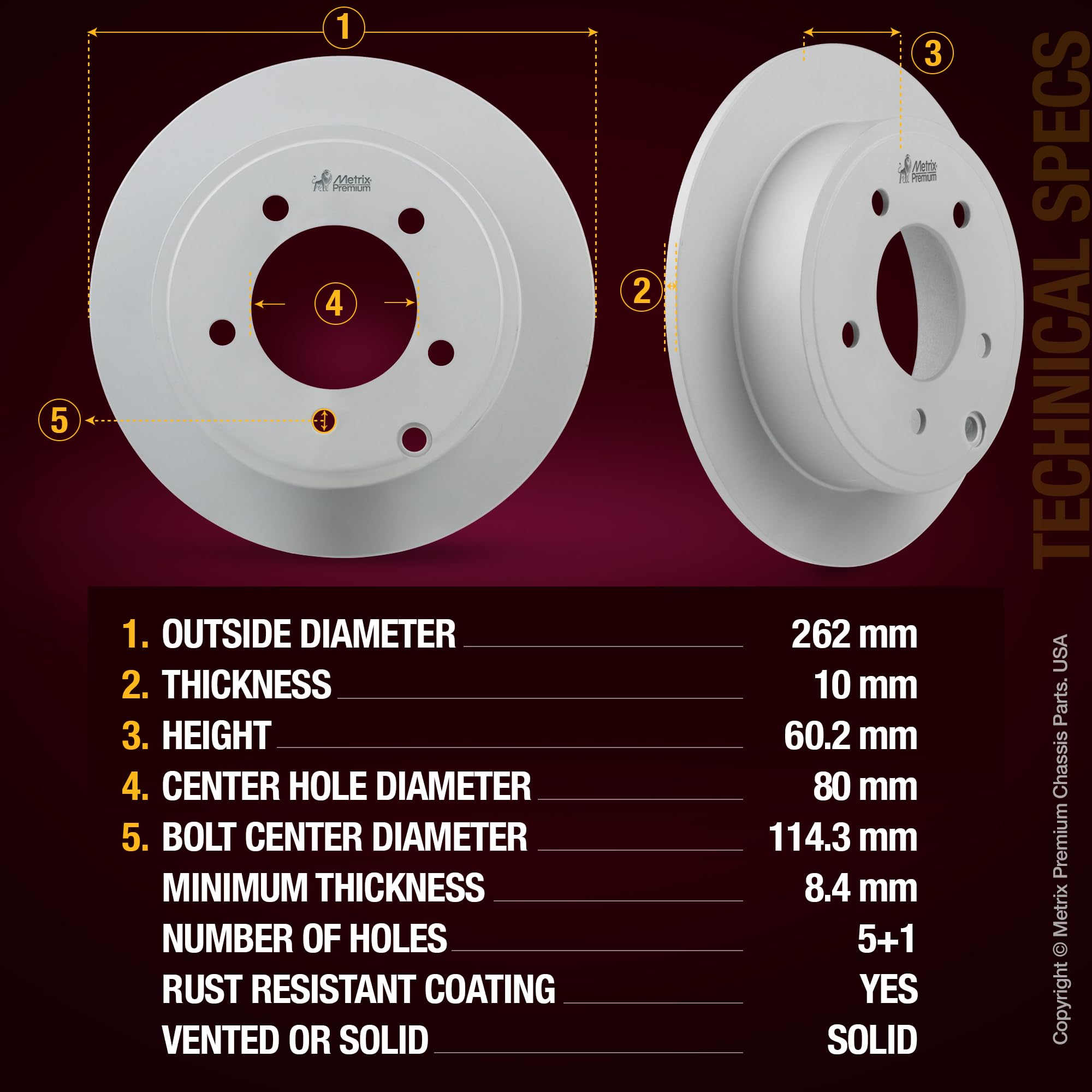 4 PCS Front/Rear Coated Brake Rotor Kit  96326MT