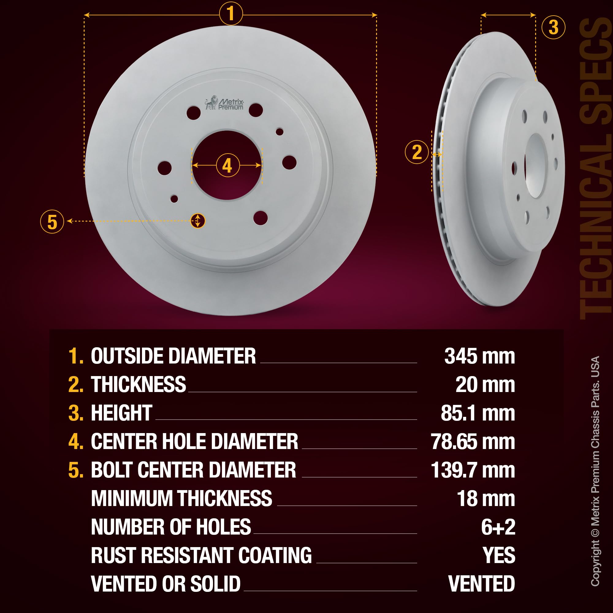 4 PCS Front/Rear Coated Brake Rotor Kit  96333MT