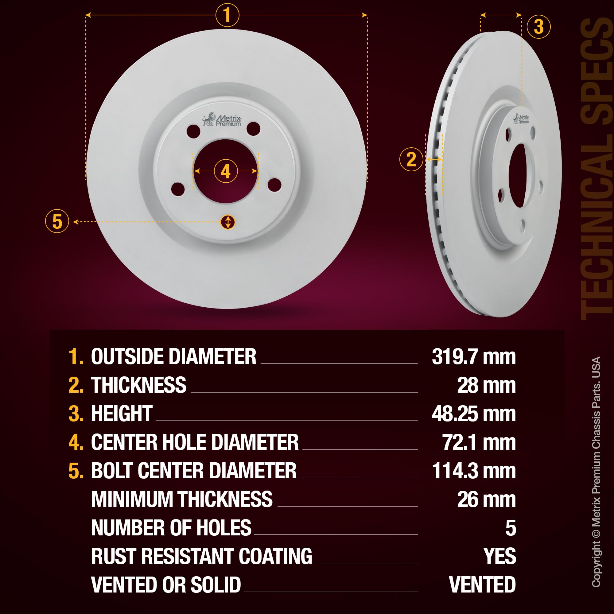 4 PCS Front/Rear Coated Brake Rotor Kit  96323MT