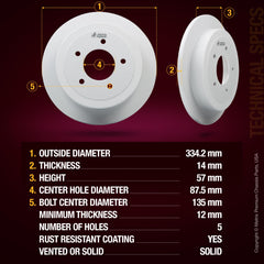 4 PCS Front/Rear Coated Brake Rotor Kit  96322MT