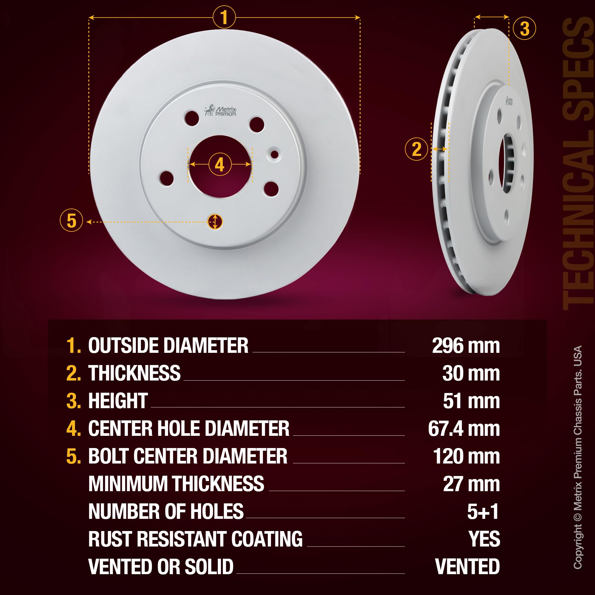 4 PCS Front/Rear Coated Brake Rotor Kit  96335MT