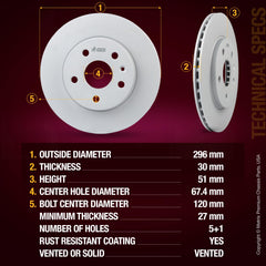 4 PCS Front/Rear Coated Brake Rotor Kit  96335MT