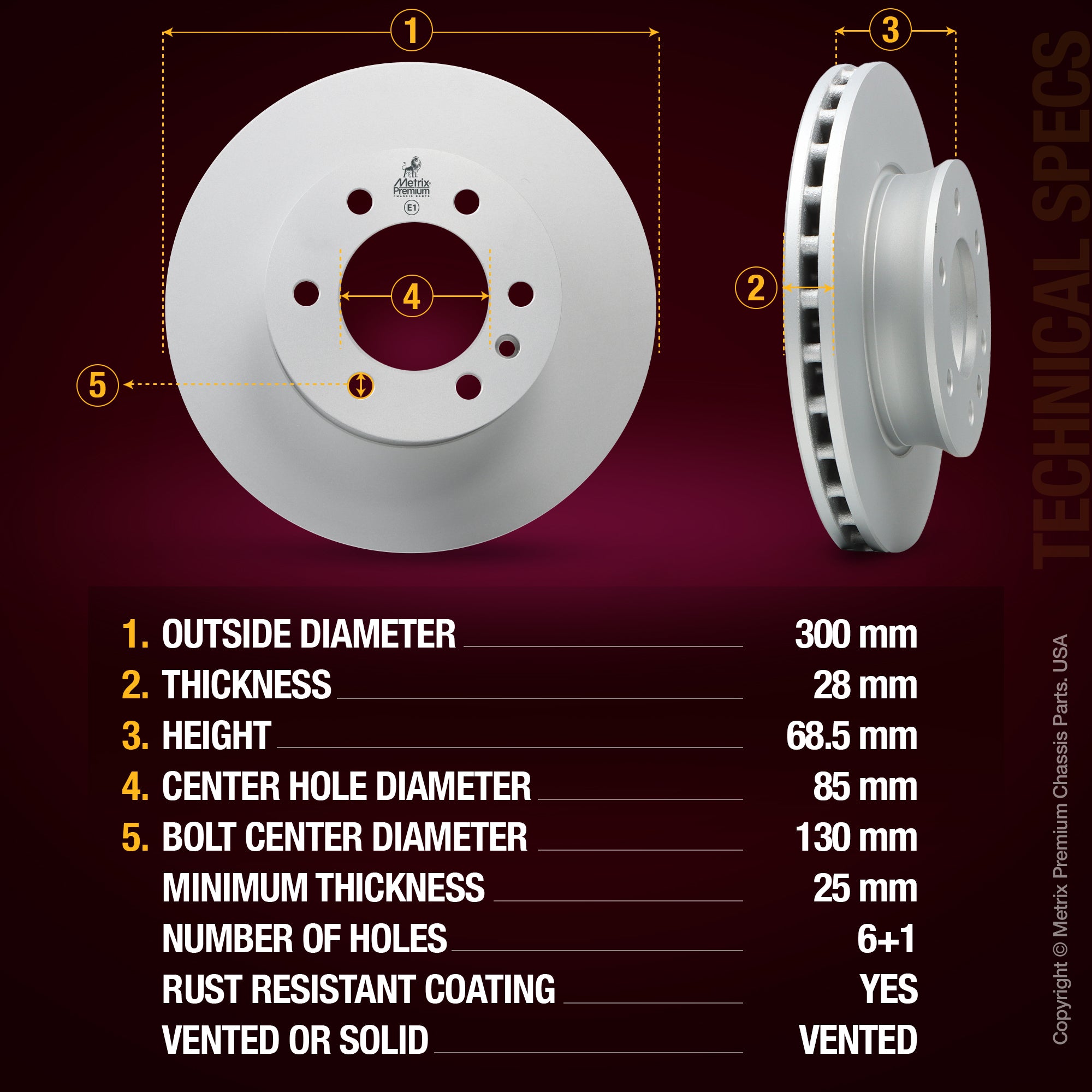 Metrix Premium Front Disc Brake Rotor 83483MF aftermarket car parts