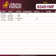 Metrix Premium Rear Disc Brake Rotor 83491MF OEM fit spare parts