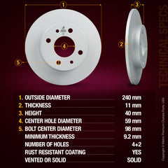 Metrix Premium Front & Rear Disc Brake Rotor Kit 92760MT aftermarket car parts