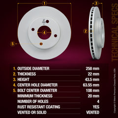 Metrix Premium Front Disc Brake Rotor Kit 92759MT aftermarket car parts
