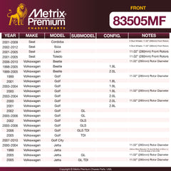 Metrix Premium Front Disc Brake Rotor 83505MF OEM fit spare parts