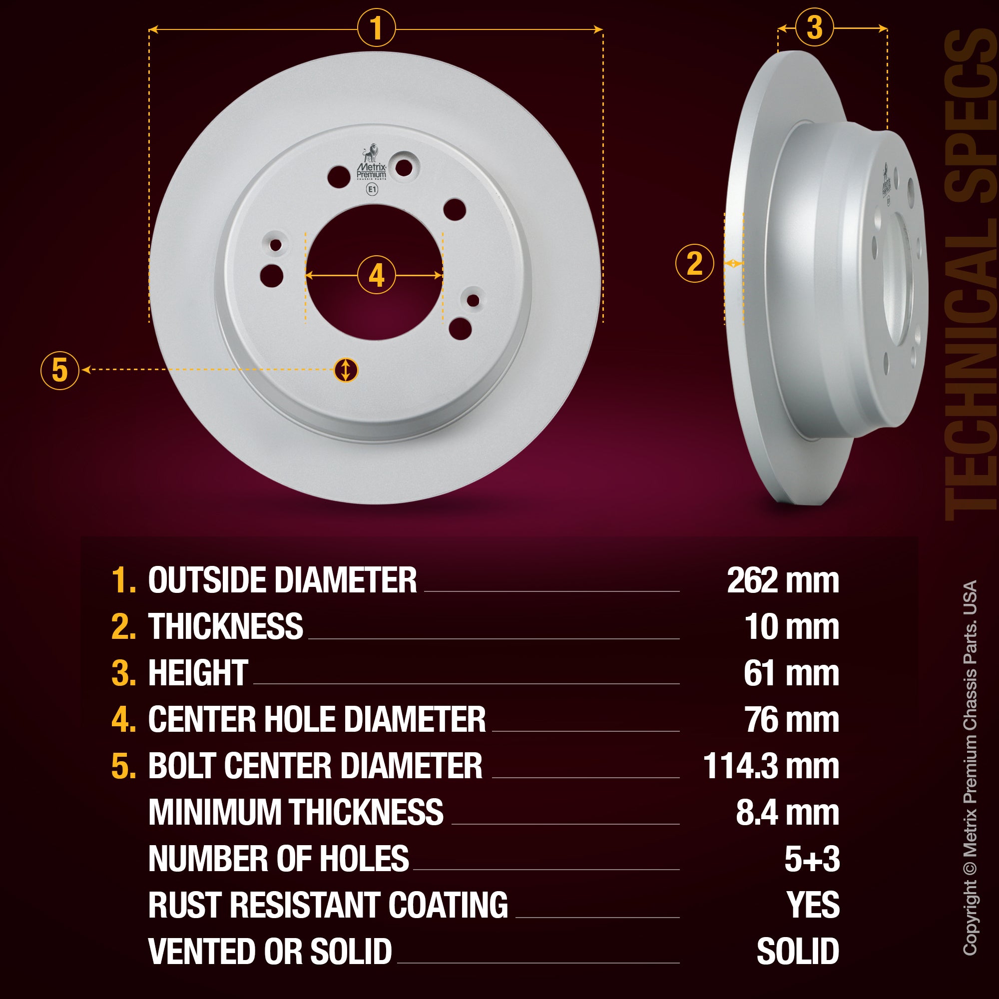 Metrix Premium Rear Disc Brake Rotor 83506MF aftermarket car parts