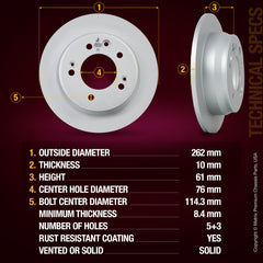 Metrix Premium Rear Disc Brake Rotor Kit 92738MT aftermarket car parts
