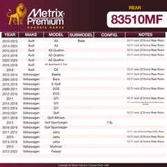 Metrix Premium Rear Disc Brake Rotor 83510MF OEM fit spare parts