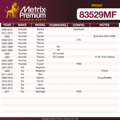Metrix Premium Front Disc Brake Rotor 83529MF OEM fit spare parts