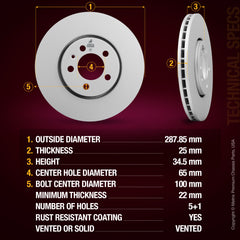 Metrix Premium Front Disc Brake Rotor 83539MF aftermarket car parts