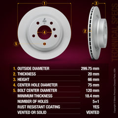 Metrix Premium Rear Disc Brake Rotor Kit 92626MT aftermarket car parts