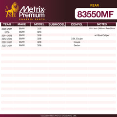 Metrix Premium Rear Disc Brake Rotor 83550MF OEM fit spare parts