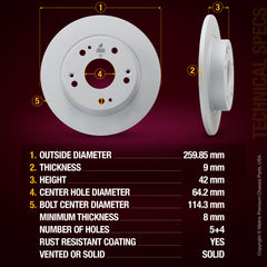 Metrix Premium Rear Disc Brake Rotor 83551MF aftermarket car parts