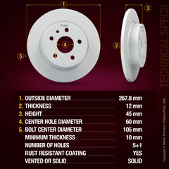Metrix Premium brake rotors meet or exceed OEM standards for smooth, vibration-free braking.