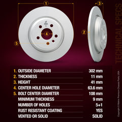 Metrix Premium Rear Disc Brake Rotor Kit 92758MT aftermarket car parts
