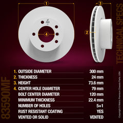 Metrix Premium Front Disc Brake Rotor 83590MF aftermarket car parts