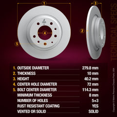 Metrix Premium Rear Disc Brake Rotor 83595MF aftermarket car parts