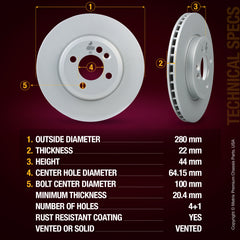 Metrix Premium Front Disc Brake Rotor Kit 92527MT aftermarket car parts